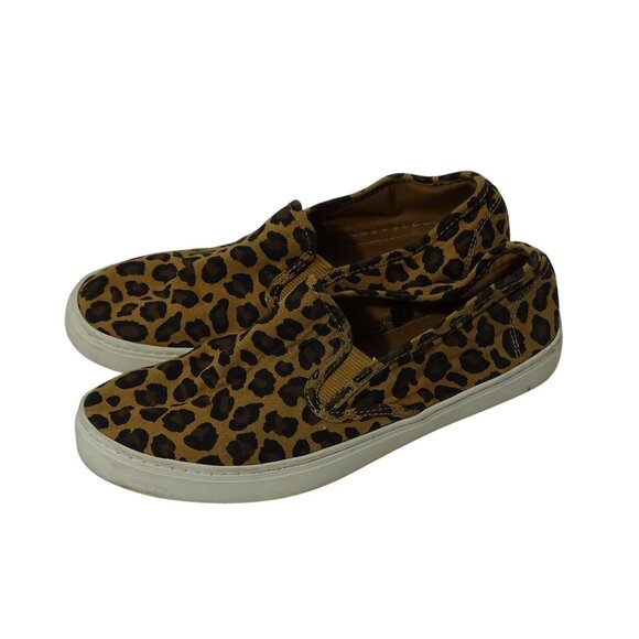 1994 Brand Brown Leopard Print Slip-On Sneakers Loafer Women Size 6 Casual Shoes - Picture 2 of 6